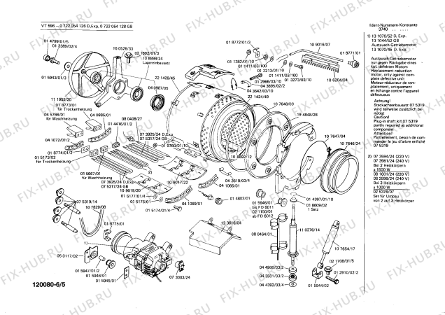 Взрыв-схема стиральной машины Bosch 0722054126 VT596 - Схема узла 05