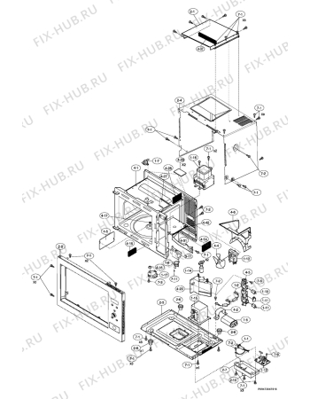 Взрыв-схема микроволновой печи Electrolux EMS17216X - Схема узла Section 1