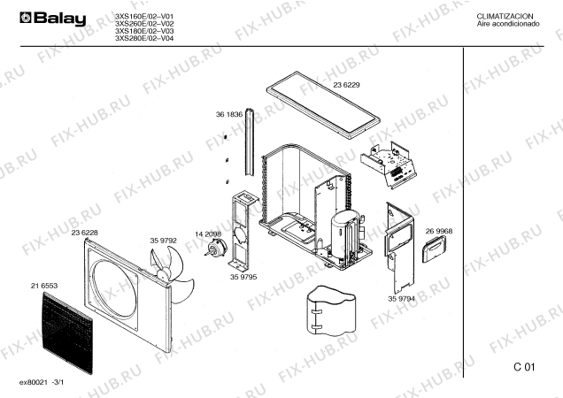 Схема №3 S1RKA24102 с изображением Зажим для кондиционера Bosch 00267346