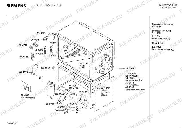 Схема №2 2WP2132 с изображением Защитный выключатель мотора для стиралки Bosch 00051115