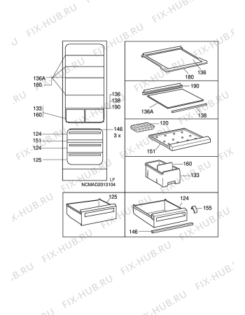 Взрыв-схема холодильника Electrolux ER9001B - Схема узла C10 Interior