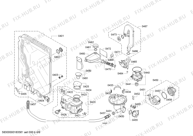 Взрыв-схема посудомоечной машины Bosch SMU69P15EU Platin Edition - Схема узла 04
