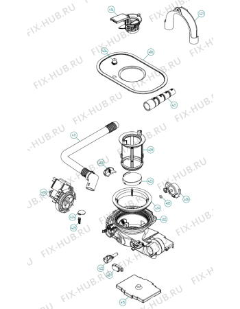 Взрыв-схема посудомоечной машины Asko D5132 XL JP   -White SI (339204, DW70.5) - Схема узла 04