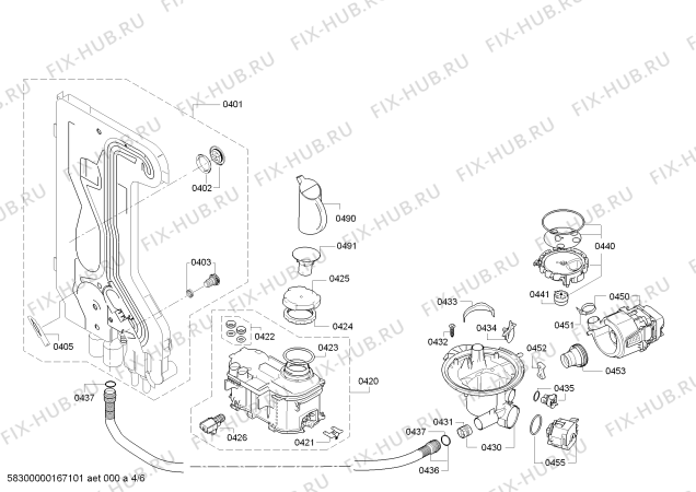 Схема №3 SN65M005EU с изображением Силовой модуль запрограммированный для посудомоечной машины Siemens 00750148