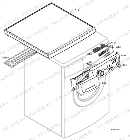 Взрыв-схема стиральной машины Electrolux EWF12260W - Схема узла Command panel 037