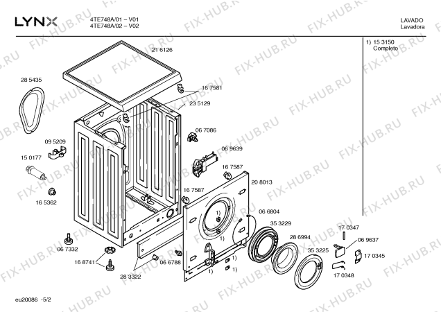 Схема №4 4TE748A TE748-Futura с изображением Инструкция по эксплуатации для стиральной машины Bosch 00528853