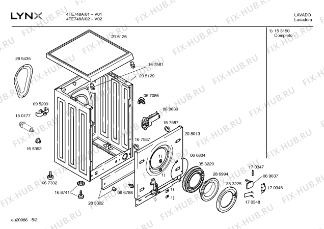 Схема №4 4TE748A TE748-Futura с изображением Кнопка для стиралки Bosch 00181734