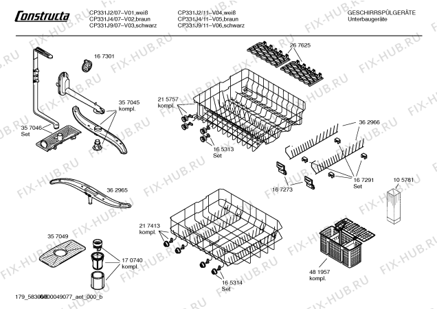 Схема №5 CP331J4 с изображением Инструкция по эксплуатации для посудомоечной машины Bosch 00580447