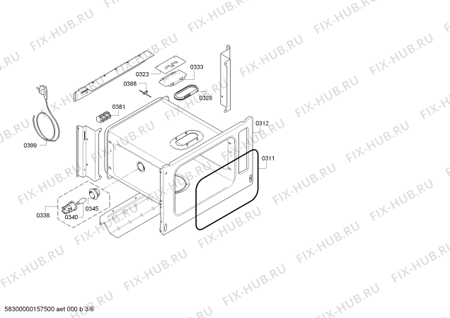 Схема №6 HBC26D553W с изображением Модуль управления, запрограммированный для плиты (духовки) Bosch 00708691