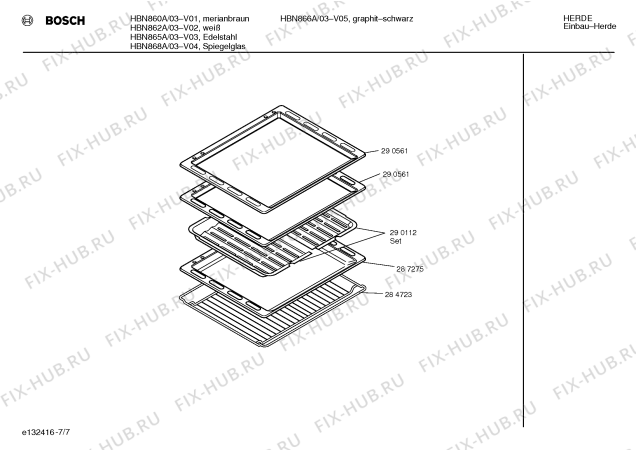 Схема №7 HBN862A с изображением Инструкция по эксплуатации для плиты (духовки) Bosch 00519878