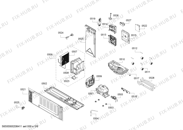 Схема №6 KFN86AA26C с изображением Дверь для холодильника Bosch 00717982