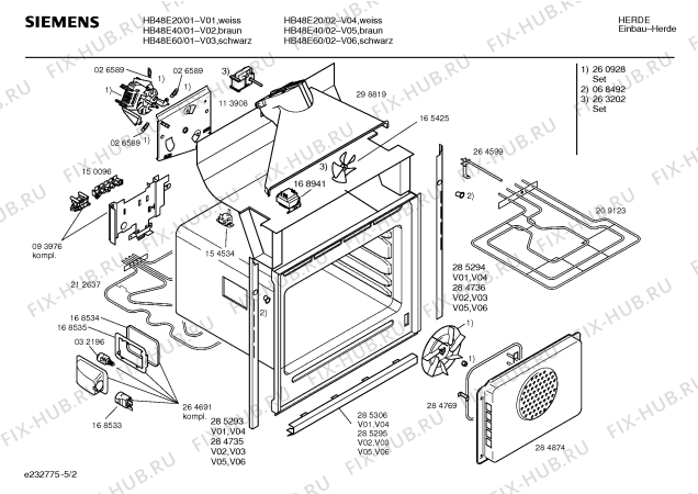 Схема №4 HB48E60 с изображением Инструкция по эксплуатации для плиты (духовки) Siemens 00522190