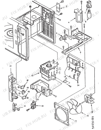 Взрыв-схема микроволновой печи Electrolux EMM2370 - Схема узла Section 4