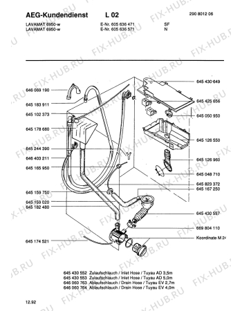 Взрыв-схема посудомоечной машины Aeg LAV6950 SENS. - Схема узла Hydraulic System 272