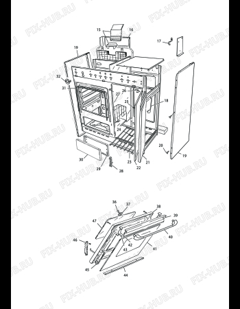 Взрыв-схема плиты (духовки) DELONGHI HGGW 854 S - Схема узла 2