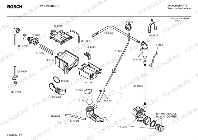 Взрыв-схема стиральной машины Bosch WFO2451BE Maxx WFO 2451 - Схема узла 04