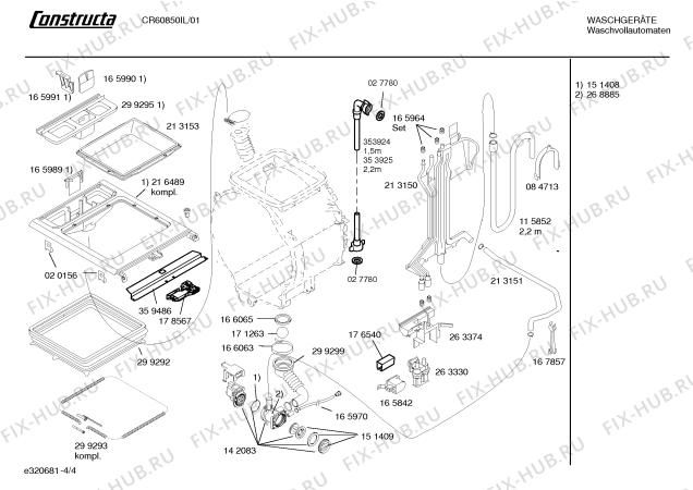 Схема №3 WOL1270IL WOL1270 с изображением Инструкция по установке/монтажу для стиралки Bosch 00527886