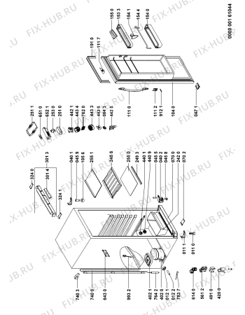 Схема №1 ARC 1842/S с изображением Дверка для холодильника Whirlpool 480131100055