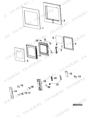 Взрыв-схема микроволновой печи Indesit FMO1221X (F085318) - Схема узла
