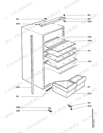 Взрыв-схема холодильника Aeg S1764-6I (CH) - Схема узла Housing 001