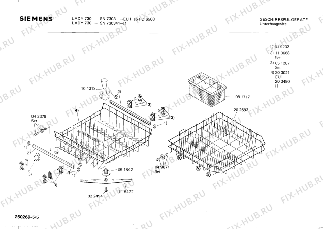 Взрыв-схема посудомоечной машины Siemens SN730341 - Схема узла 05