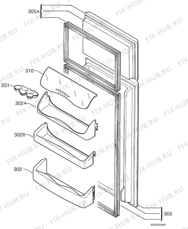 Взрыв-схема холодильника Zanussi ZD23/5R - Схема узла Door 003