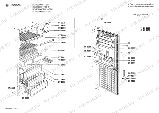 Схема №2 KGS3700GB с изображением Поднос для холодильной камеры Bosch 00272609