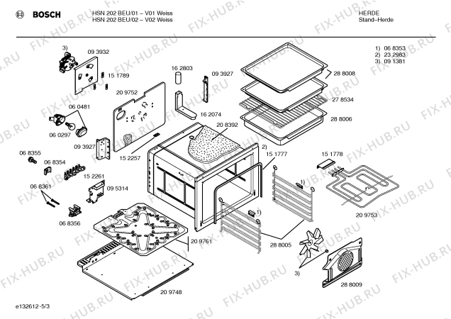 Схема №4 HSN202BEU с изображением Инструкция по эксплуатации для электропечи Bosch 00520738