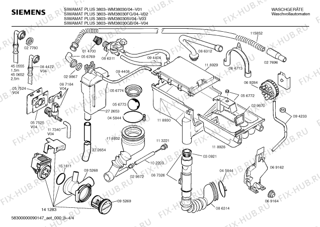 Схема №2 WM38630 SIWAMAT PLUS 3863 с изображением Крышка для стиральной машины Siemens 00069381