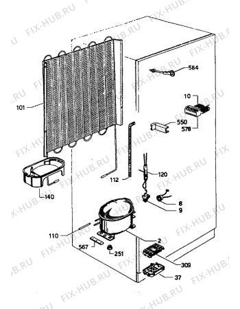 Взрыв-схема холодильника Zanussi ZI250RV - Схема узла Refrigerator cooling system