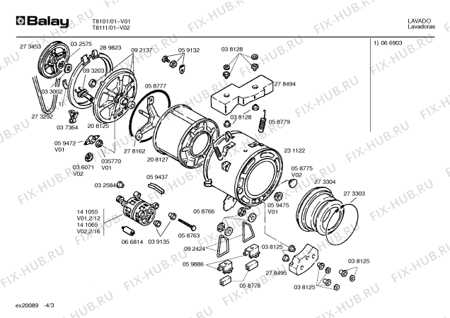 Схема №4 T8111 с изображением Кабель для стиралки Bosch 00283314