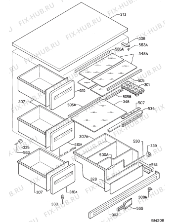 Взрыв-схема холодильника Zanussi ZF45/30SS - Схема узла Housing 001