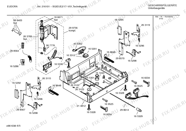 Взрыв-схема посудомоечной машины Eudora SGIEUE2 brillant734i - Схема узла 05