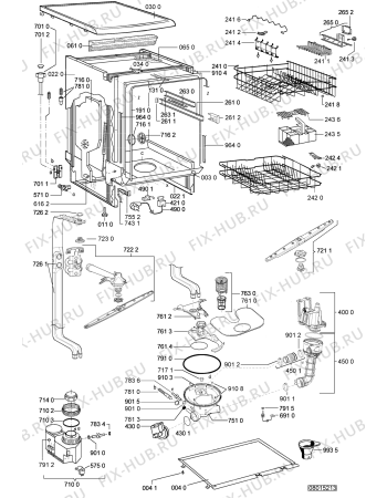Схема №2 ADP 4527 WH с изображением Панель для электропосудомоечной машины Whirlpool 481245373661