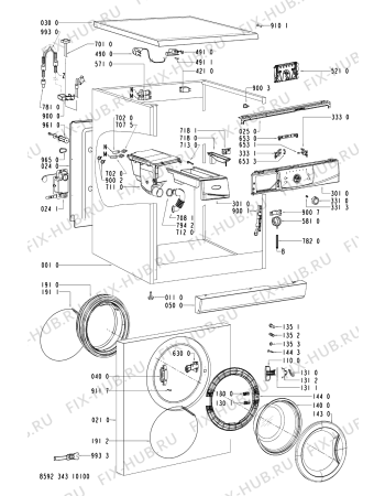 Схема №2 AWO/D 45111 с изображением Обшивка для стиралки Whirlpool 481245216917