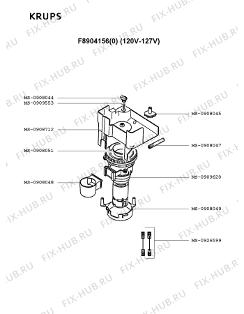 Взрыв-схема кофеварки (кофемашины) Krups F8904156(0) - Схема узла RP001867.5P2