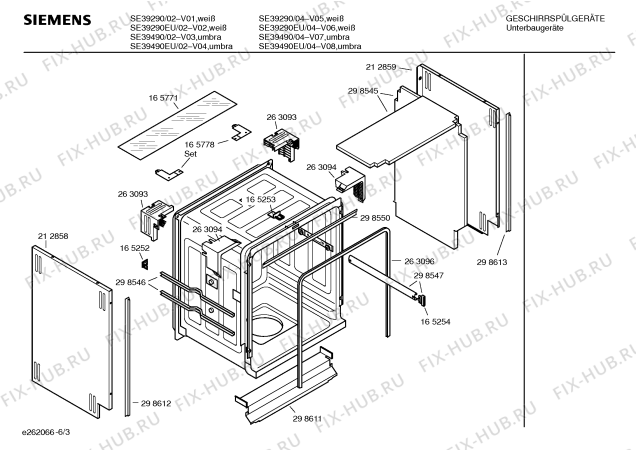 Взрыв-схема посудомоечной машины Siemens SE39490 - Схема узла 03