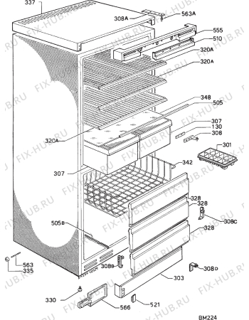 Взрыв-схема холодильника Electrolux TR1121 - Схема узла Housing 001