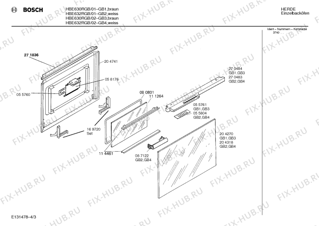 Схема №2 HBE630RGB с изображением Ручка для духового шкафа Bosch 00270484