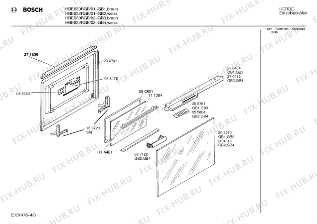 Схема №2 HB352254 с изображением Направляющая для плиты (духовки) Bosch 00117231