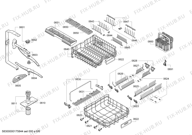 Взрыв-схема посудомоечной машины Siemens SN26M258EX - Схема узла 06