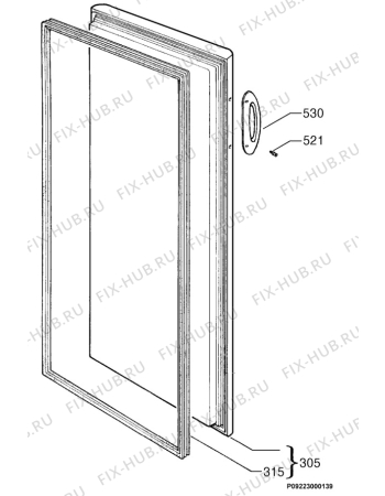 Взрыв-схема холодильника Electrolux EU6938C - Схема узла Door 003