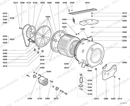 Взрыв-схема стиральной машины Zanker WF2020 - Схема узла Section 8