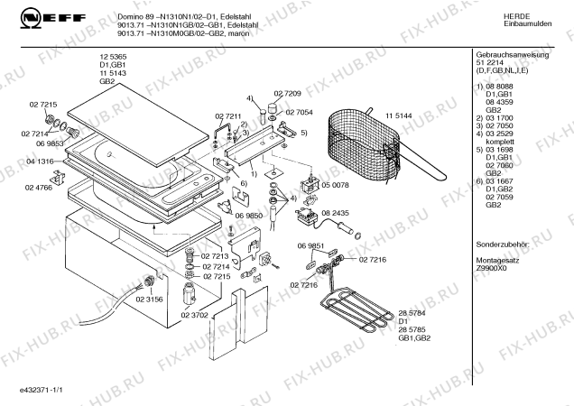 Схема №1 195308007 9013.71N с изображением Панель для электропечи Bosch 00088088