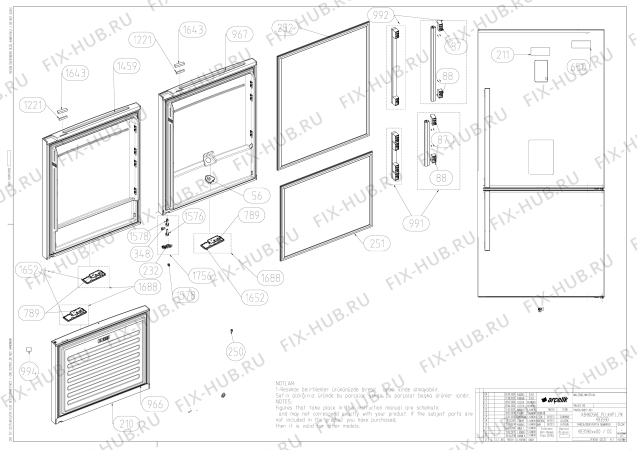 Схема №6 CN160120 (7290748712) с изображением Накопитель для холодильника Beko 4389241100