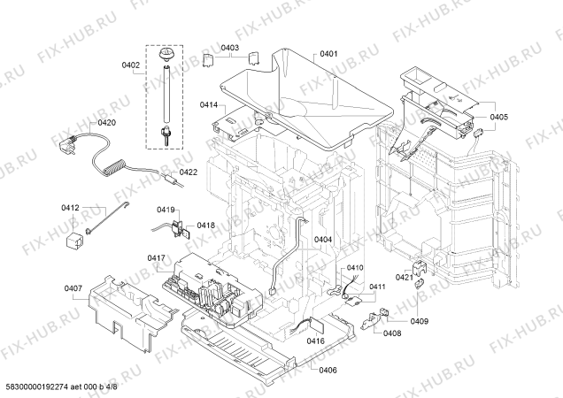 Схема №7 CM450100 с изображением Панель для электрокофемашины Bosch 11010773