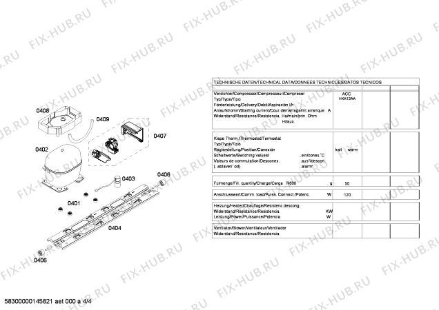 Взрыв-схема холодильника Bosch KGN49A58 - Схема узла 04