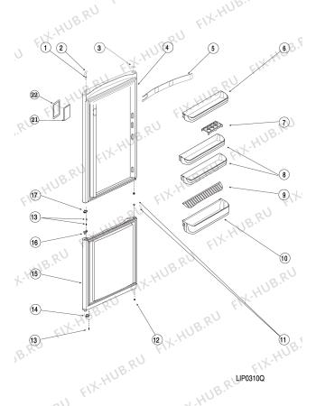 Взрыв-схема холодильника Indesit BIA16NFC (F087128) - Схема узла