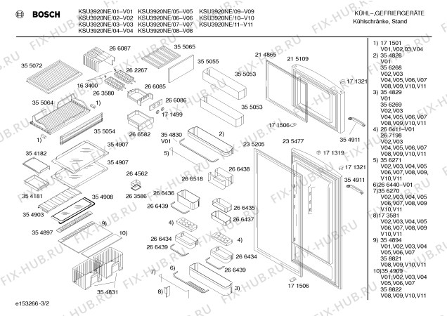 Схема №3 KSU3920NE с изображением Дверь для холодильника Bosch 00215109