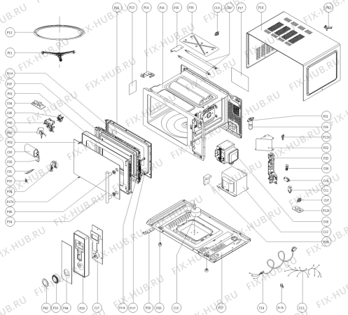 Схема №1 MV SMO-20DGB (312797) с изображением Держатель для свч печи Gorenje 326216